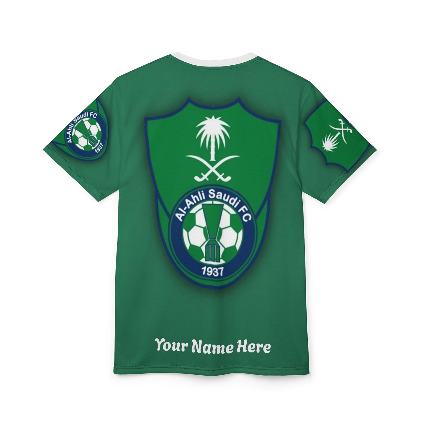 Custom Al-Ahli Saudi FC Unisex Cut & Sew Tee - Personalized Soccer Shirt