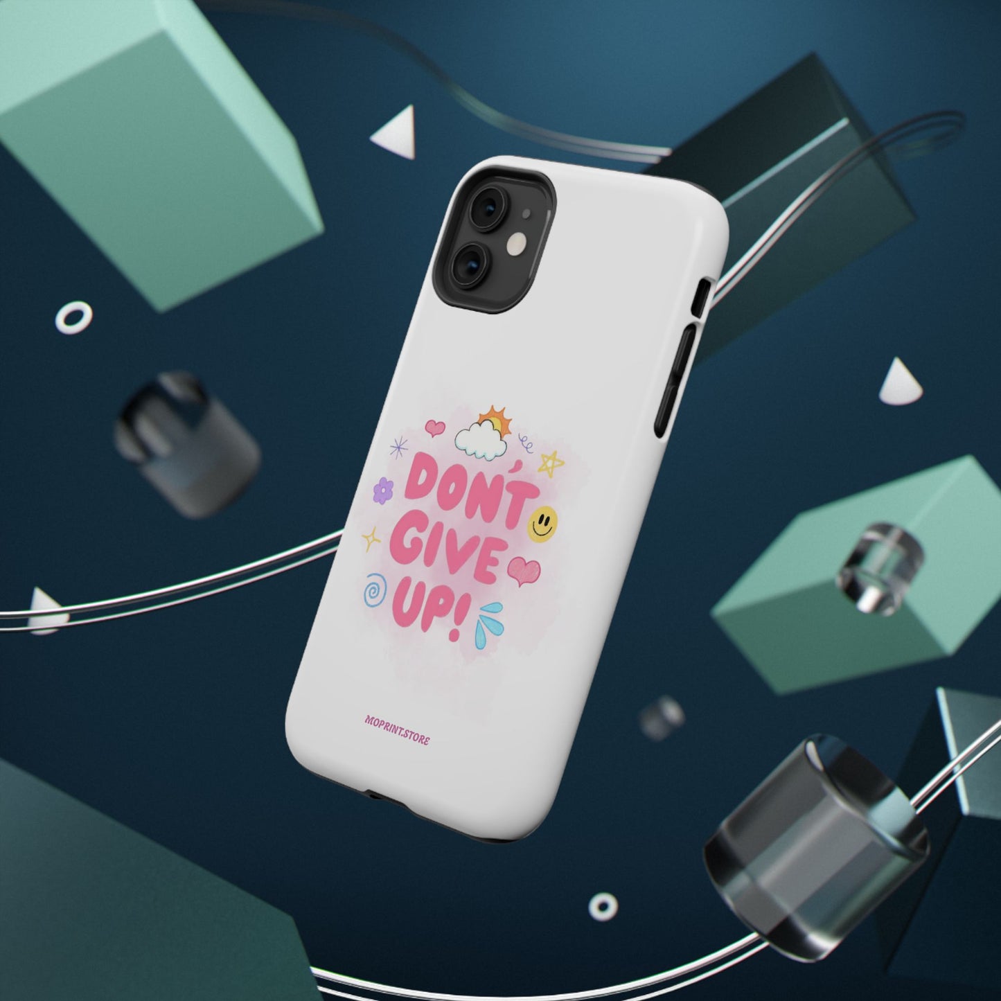 Inspirational Phone Case - "Don't Give Up!" Impact-Resistant Design