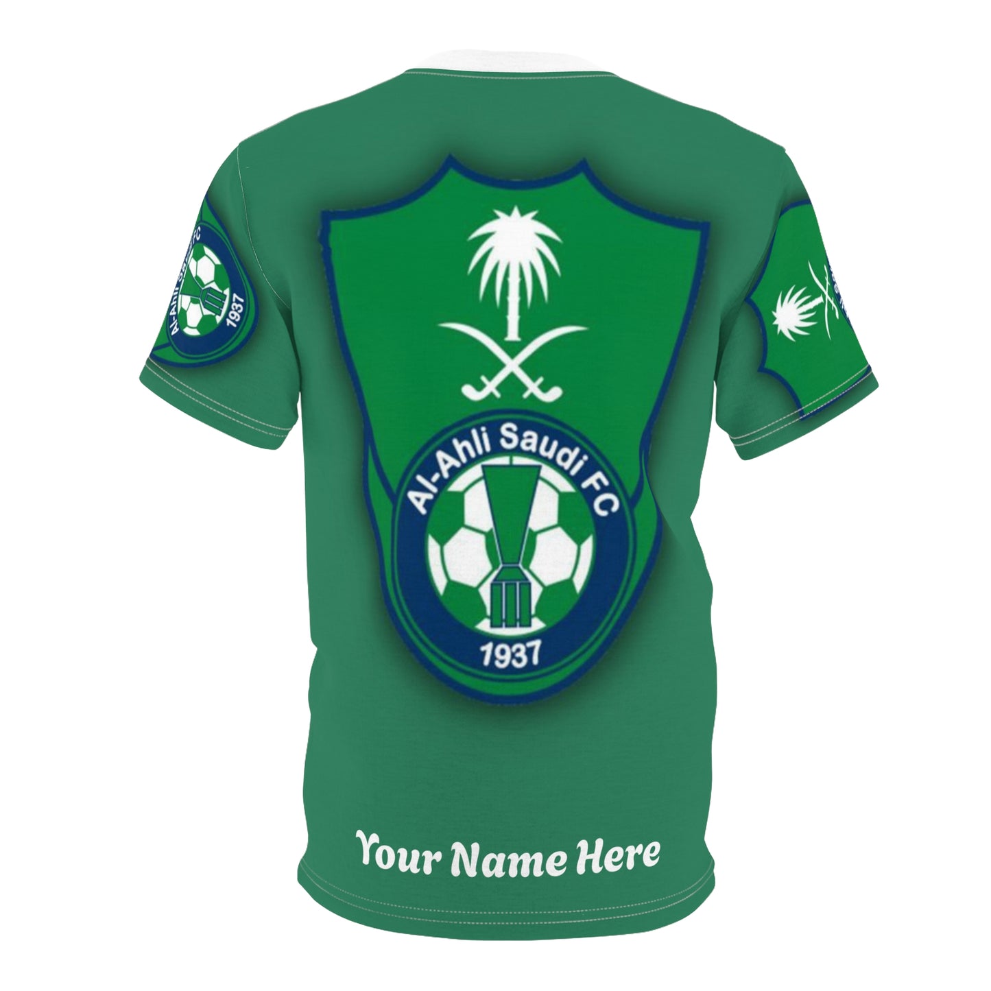 Custom Al-Ahli Saudi FC Unisex Cut & Sew Tee - Personalized Soccer Shirt
