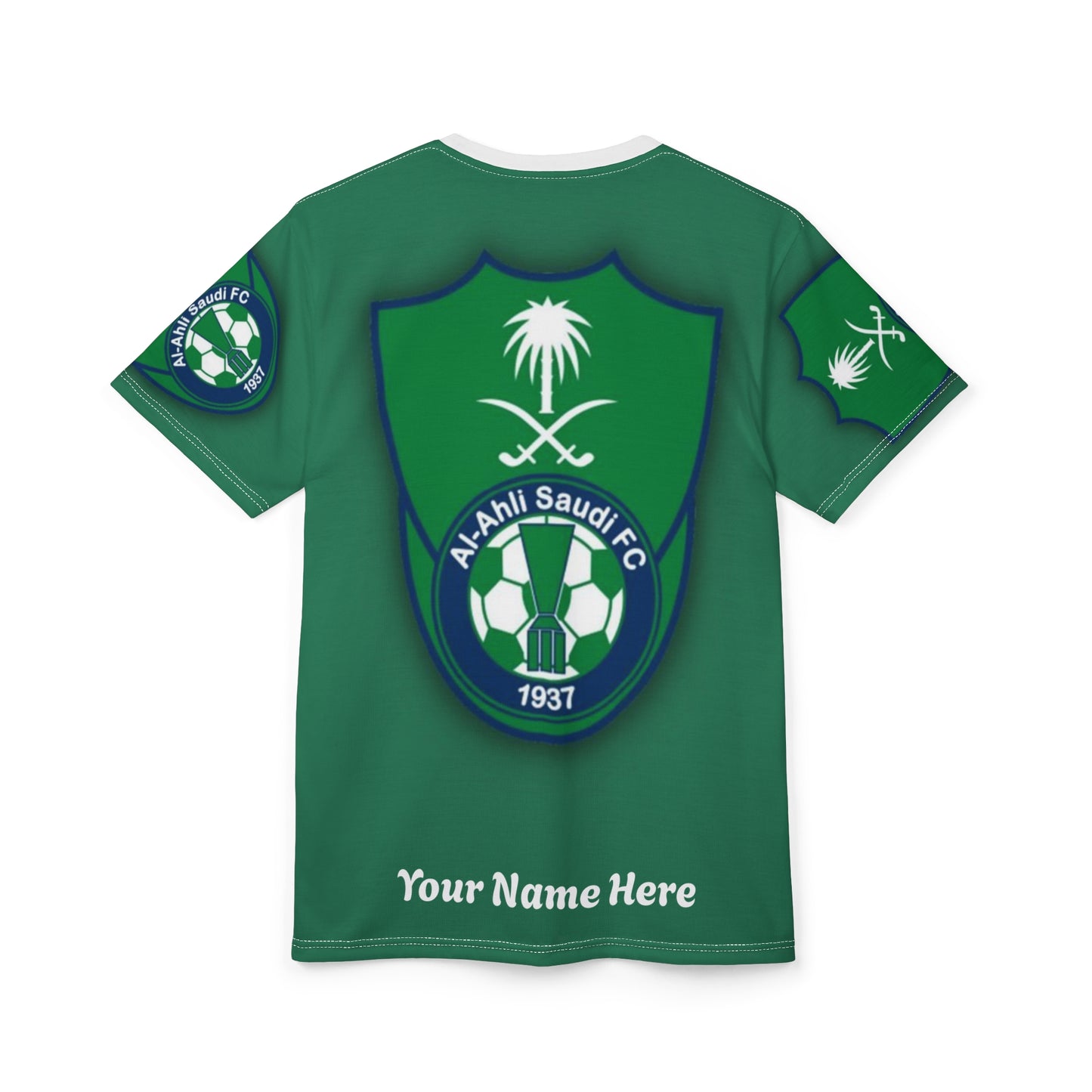 Custom Al-Ahli Saudi FC Unisex Cut & Sew Tee - Personalized Soccer Shirt