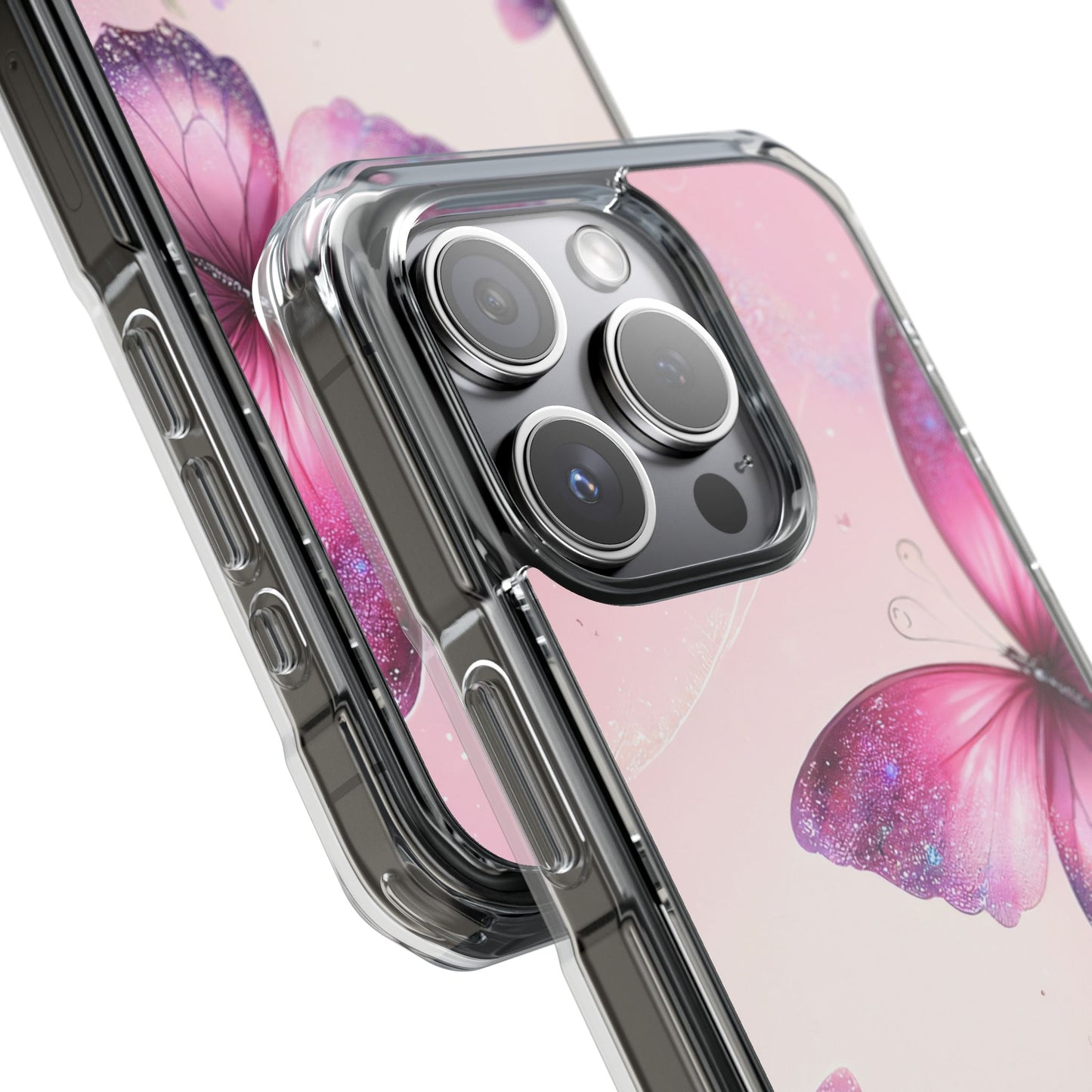 Butterfly Floral Magnetic Clear Impact Case - Stylish Protection for Your Phone