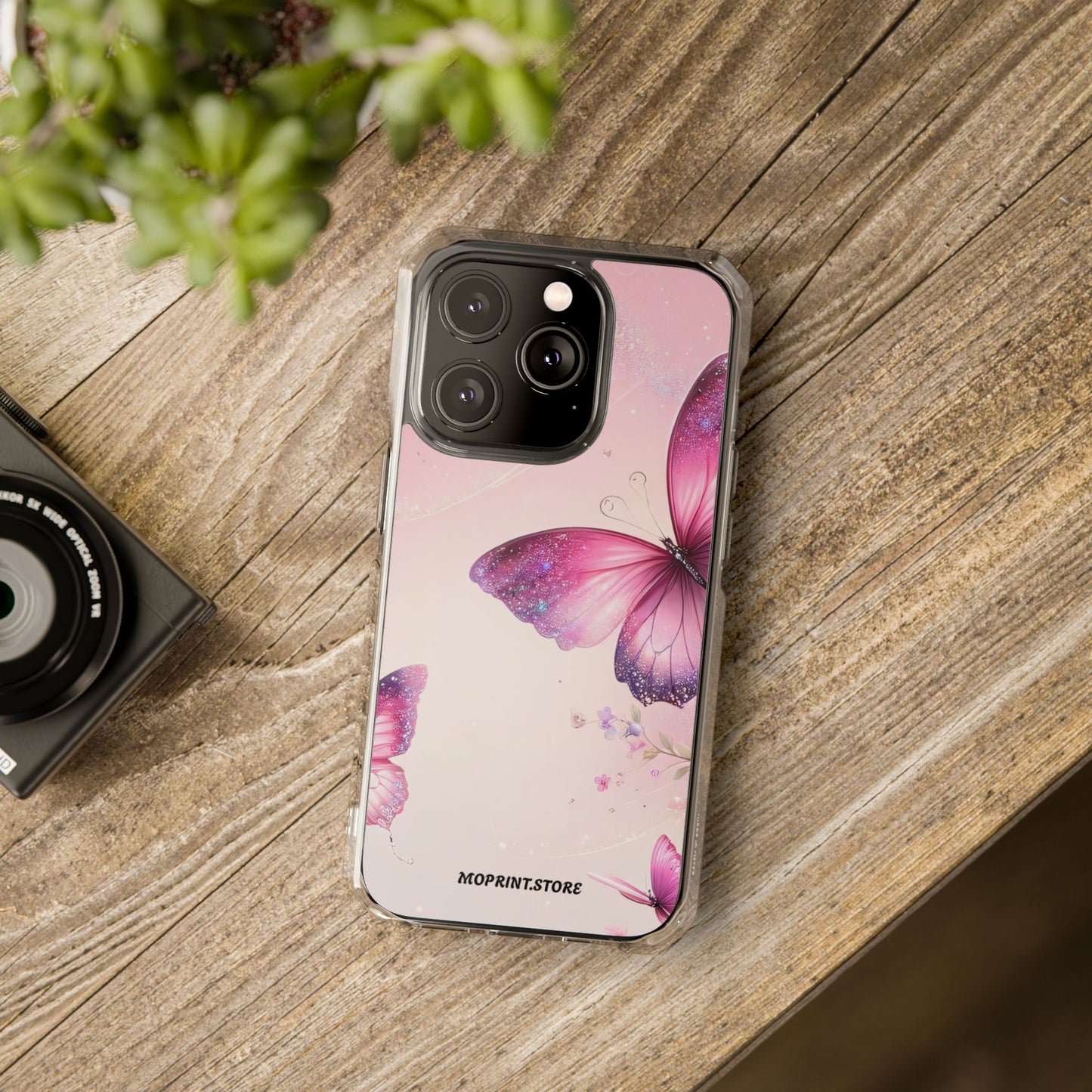 Butterfly Floral Magnetic Clear Impact Case - Stylish Protection for Your Phone