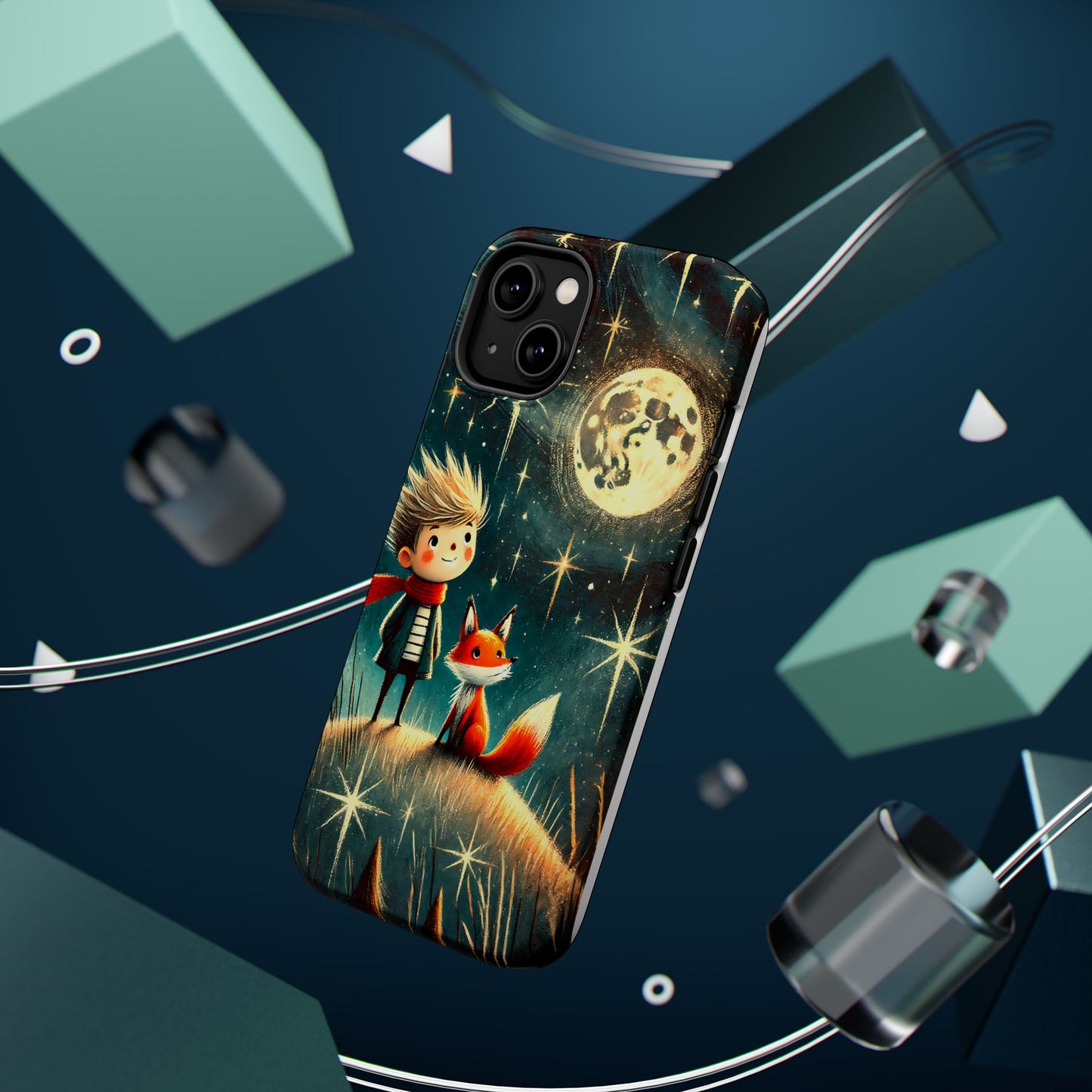 Whimsical Space Adventure Magnetic Phone Case - Kid-Friendly Design