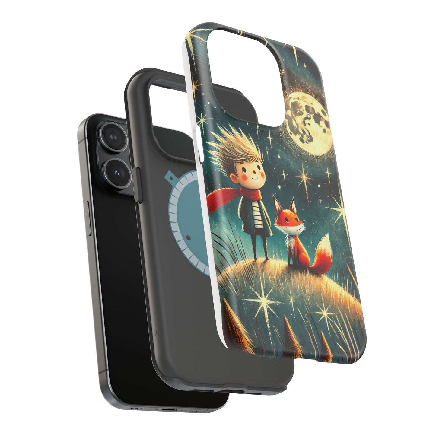 Whimsical Space Adventure Magnetic Phone Case - Kid-Friendly Design