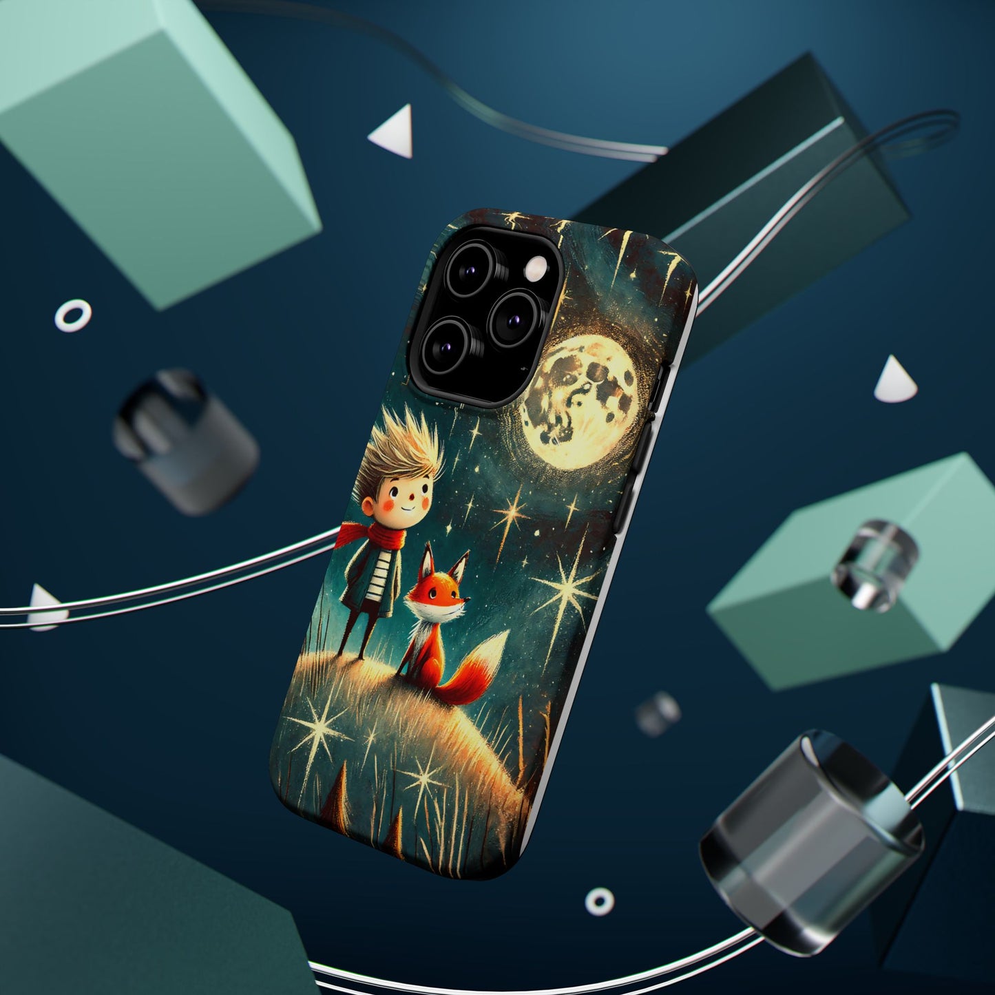Whimsical Space Adventure Magnetic Phone Case - Kid-Friendly Design