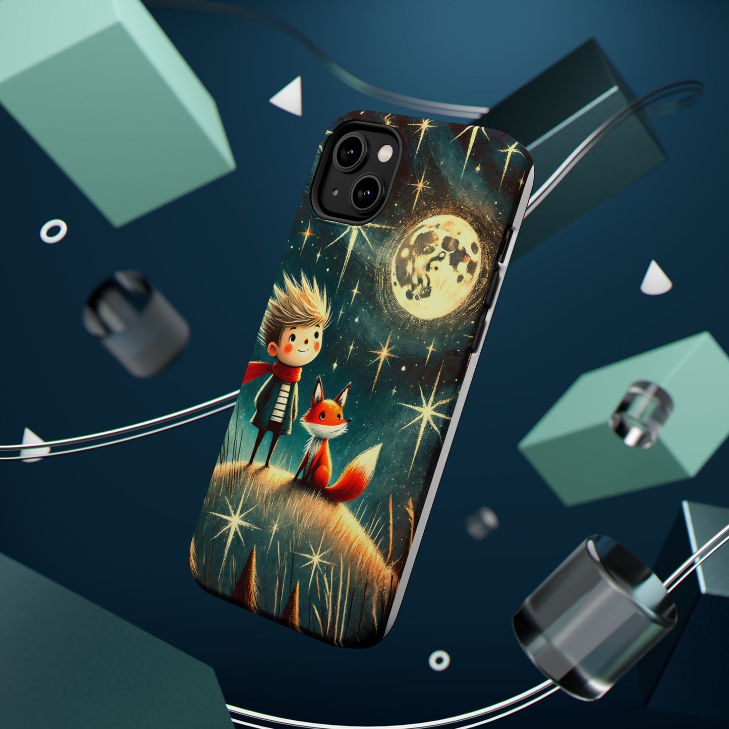 Whimsical Space Adventure Magnetic Phone Case - Kid-Friendly Design