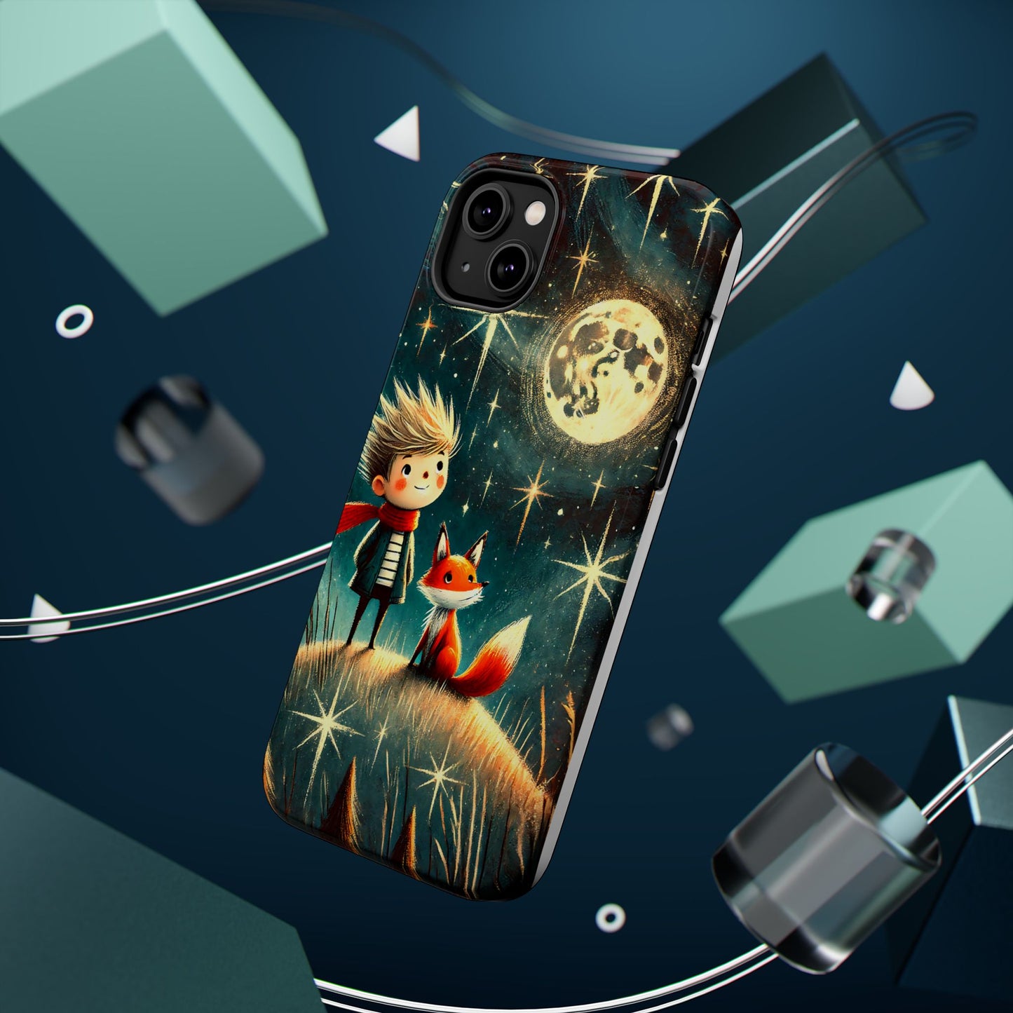 Whimsical Space Adventure Magnetic Phone Case - Kid-Friendly Design