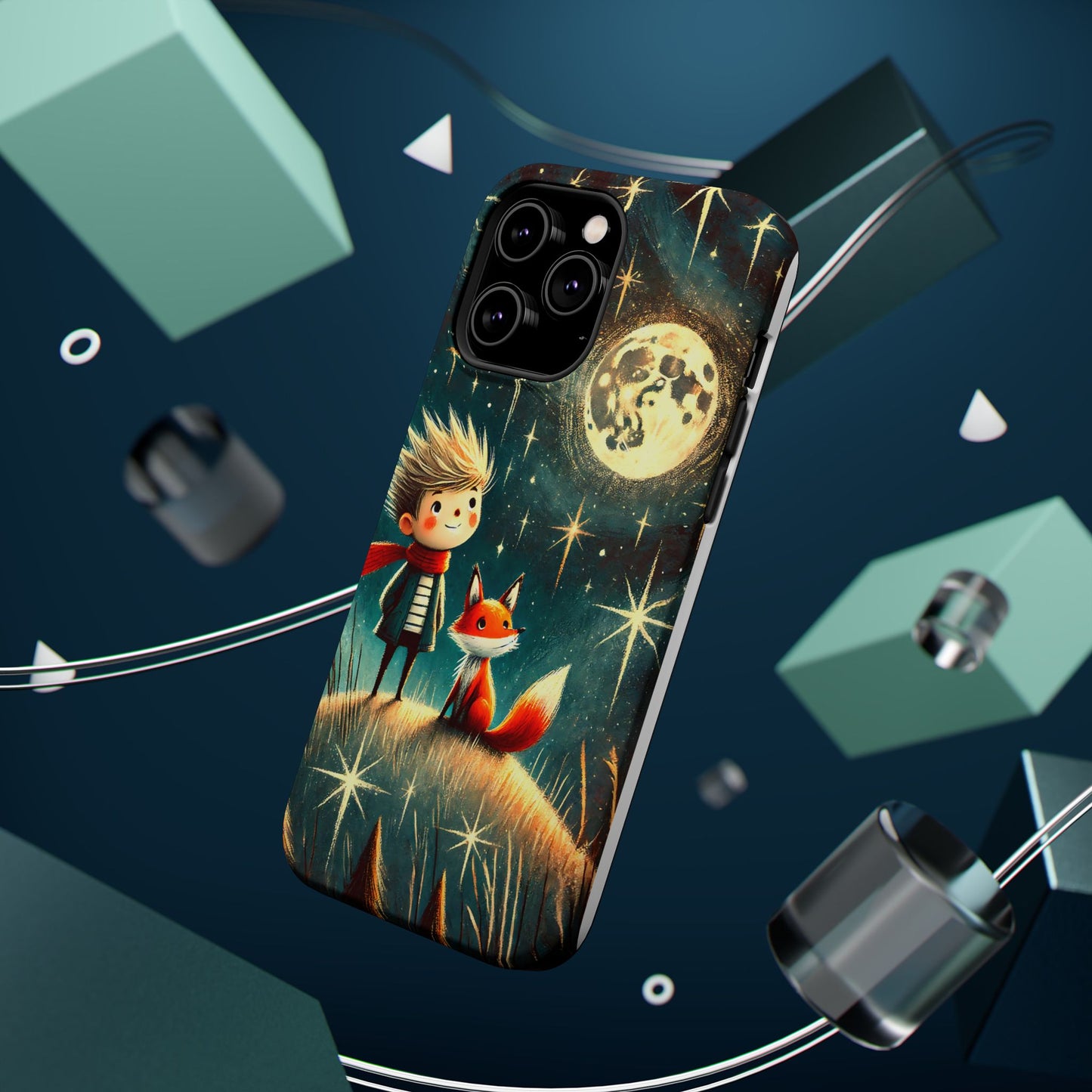 Whimsical Space Adventure Magnetic Phone Case - Kid-Friendly Design
