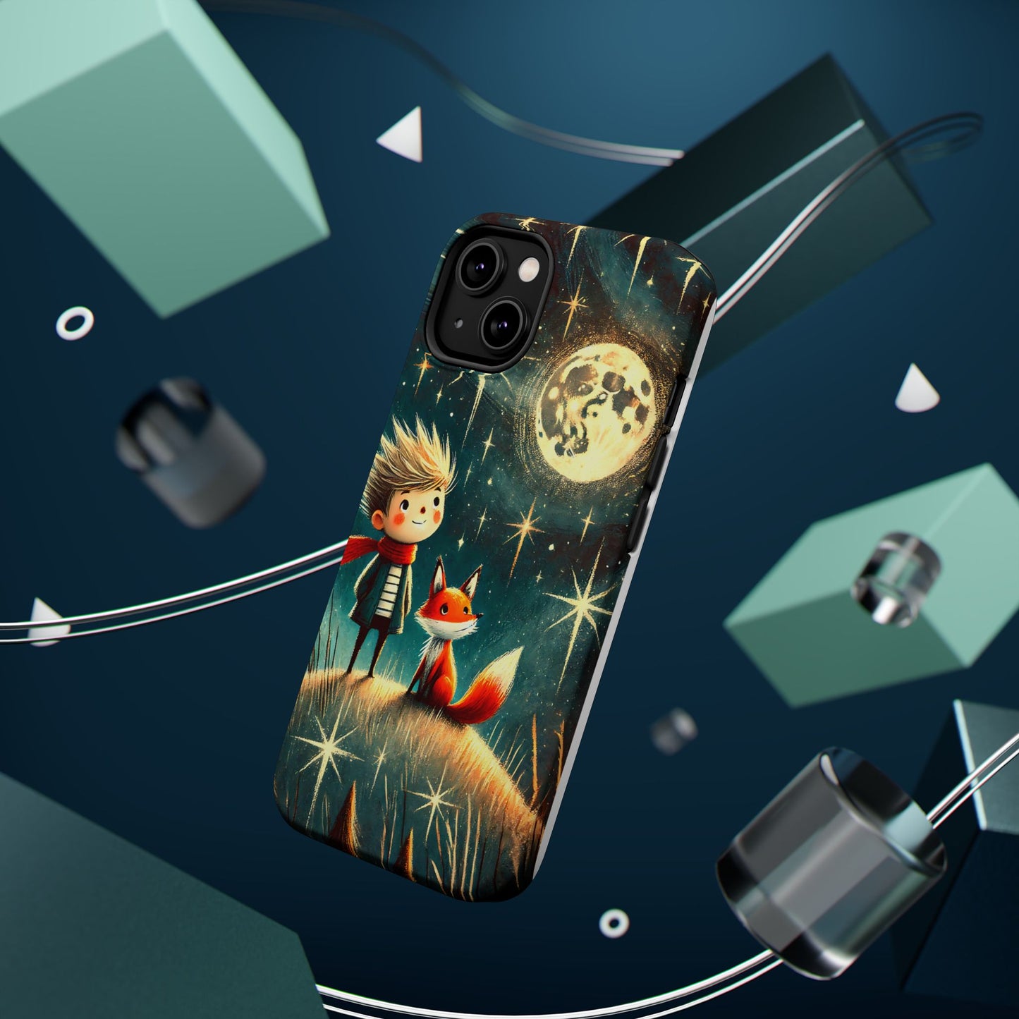 Whimsical Space Adventure Magnetic Phone Case - Kid-Friendly Design